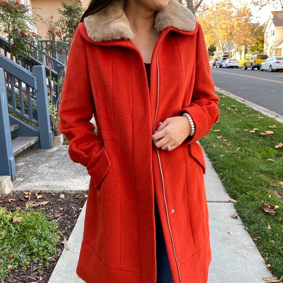 LINNIE·Z Apparel Jackets & Coats Baby Alpaca Wool Coat Rabbit Fur Collar Poshmark